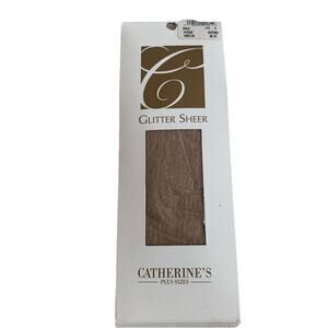 Catherines Pantyhose Glitter Sheer GOLD Hosiery Plus Size E (335-400)